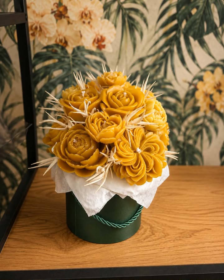 Flower Box z Wosku Pszczelego – Ręcznie Wykonany